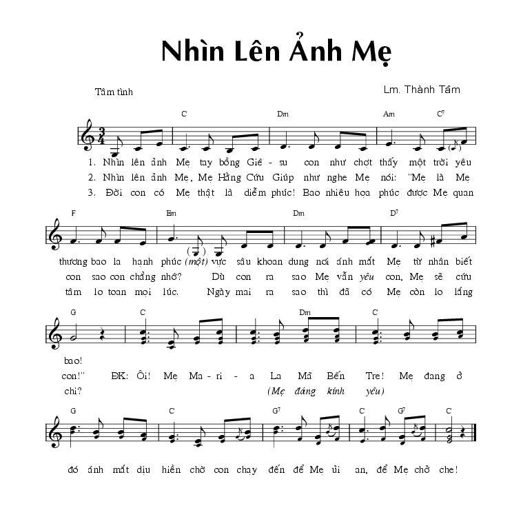 Sheet nhạc Nhìn Lên Ảnh Mẹ